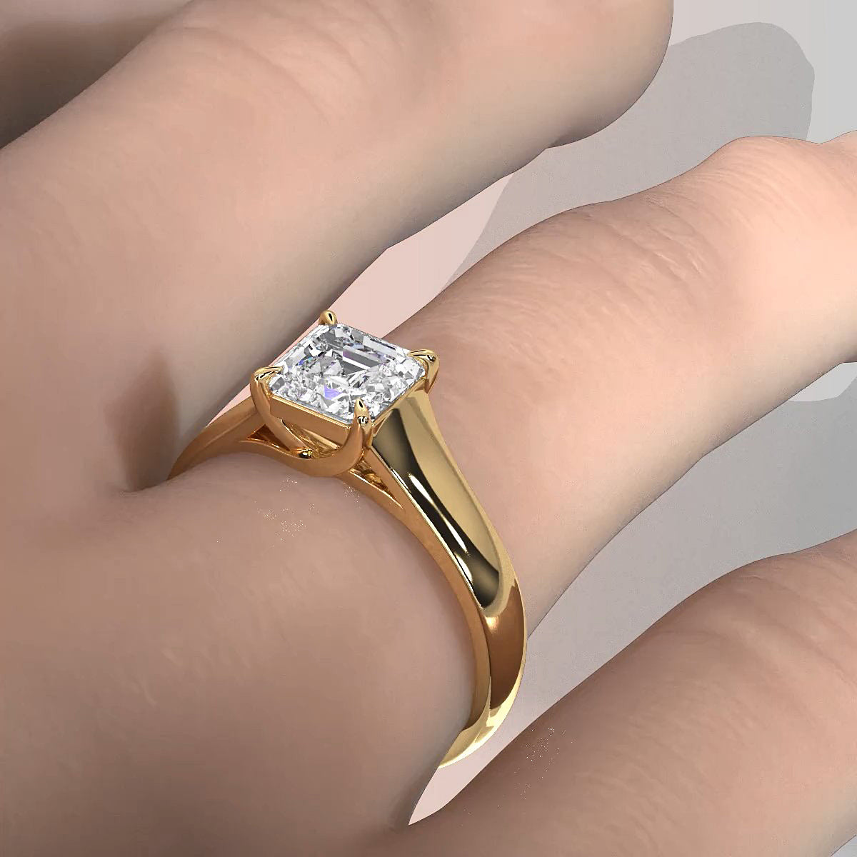 5g Trellis Solitaire Lab Grown Diamond IGI Certified Engagement 5.5mm Ring 1.00 Ctw.